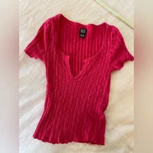 Red BDG urban outfitters v neck top